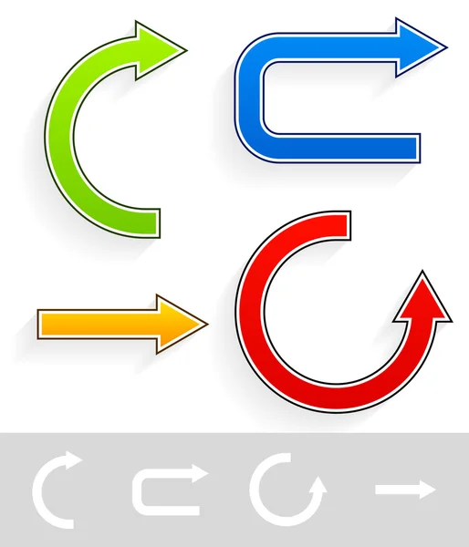 Flechas coloridas y brillantes — Vector de stock