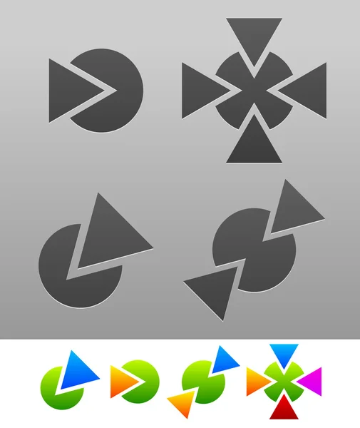 Círculos con flechas iconos — Vector de stock