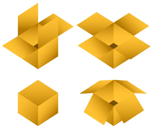 Kartonnen dozen pictogrammen — Stockvector