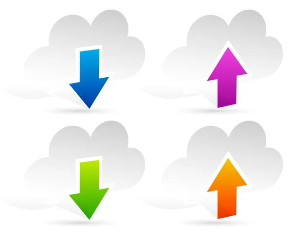Upload, download clouds — Stock Vector