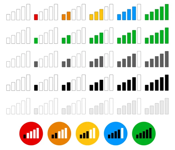 Juego de indicadores de intensidad de señal — Archivo Imágenes Vectoriales