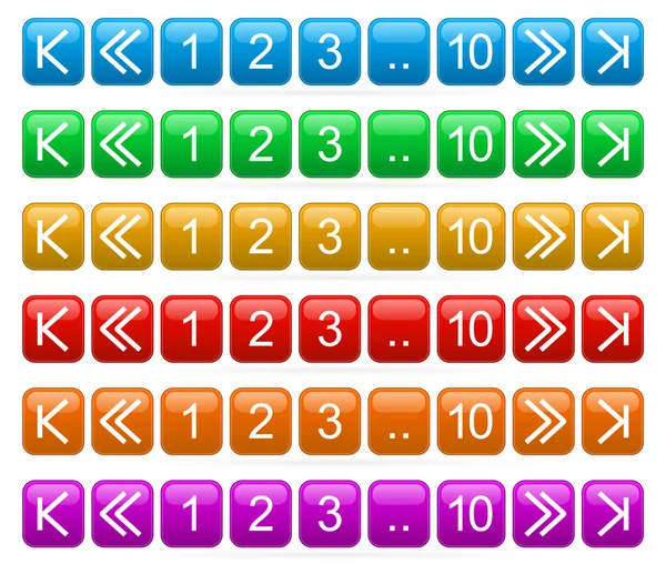 Nummerierung, Diaschau-Symbole gesetzt — Stockvektor