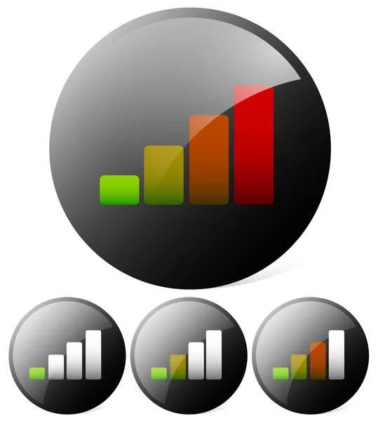 Gráfico de barras en crecimiento, conjunto de gráficos de barras . — Vector de stock