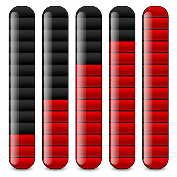 Barras verticais, barras de carga, indicadores —  Vetores de Stock