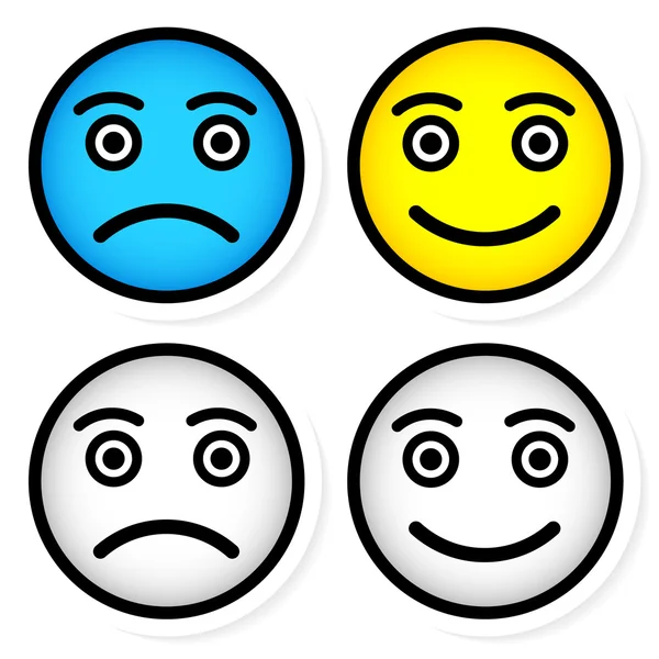 Sad and happy smileys — Stock Vector