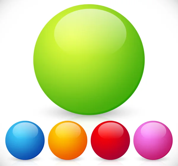 Sphères colorées et brillantes — Image vectorielle