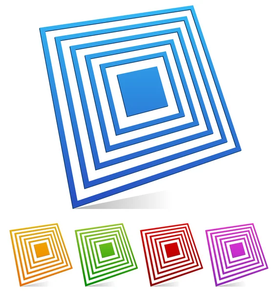 3D kvadrat emblem — Stock vektor