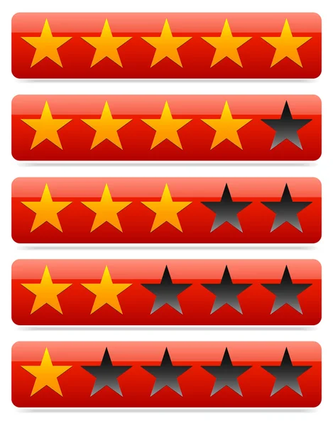 Червоні зірки рейтинг — стоковий вектор