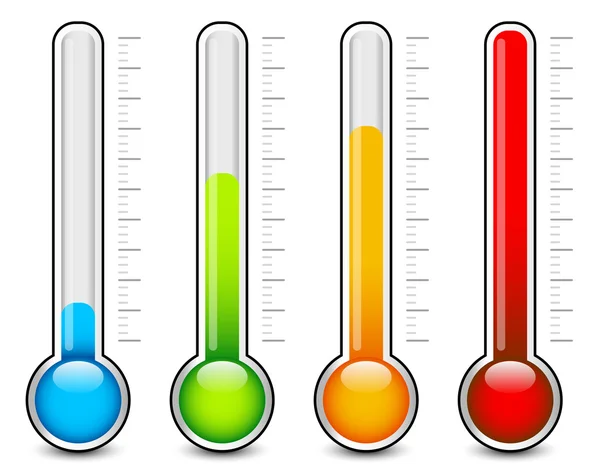 Πολύχρωμα γραφικά θερμόμετρο — Διανυσματικό Αρχείο