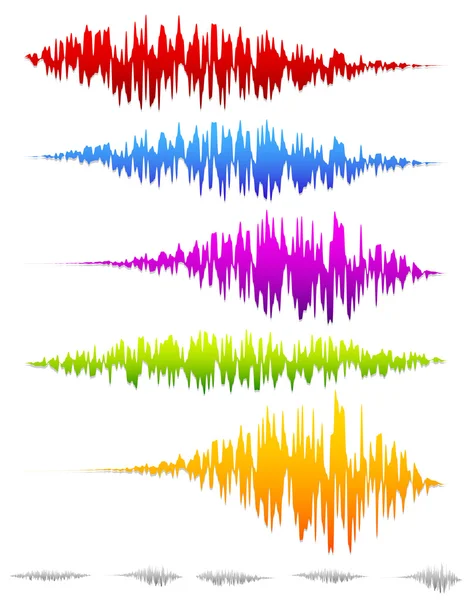 Ondas sonoras coloridas — Archivo Imágenes Vectoriales