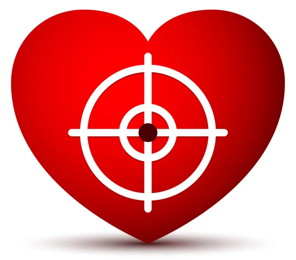 Heart graphics with crosshair. — Stock Vector