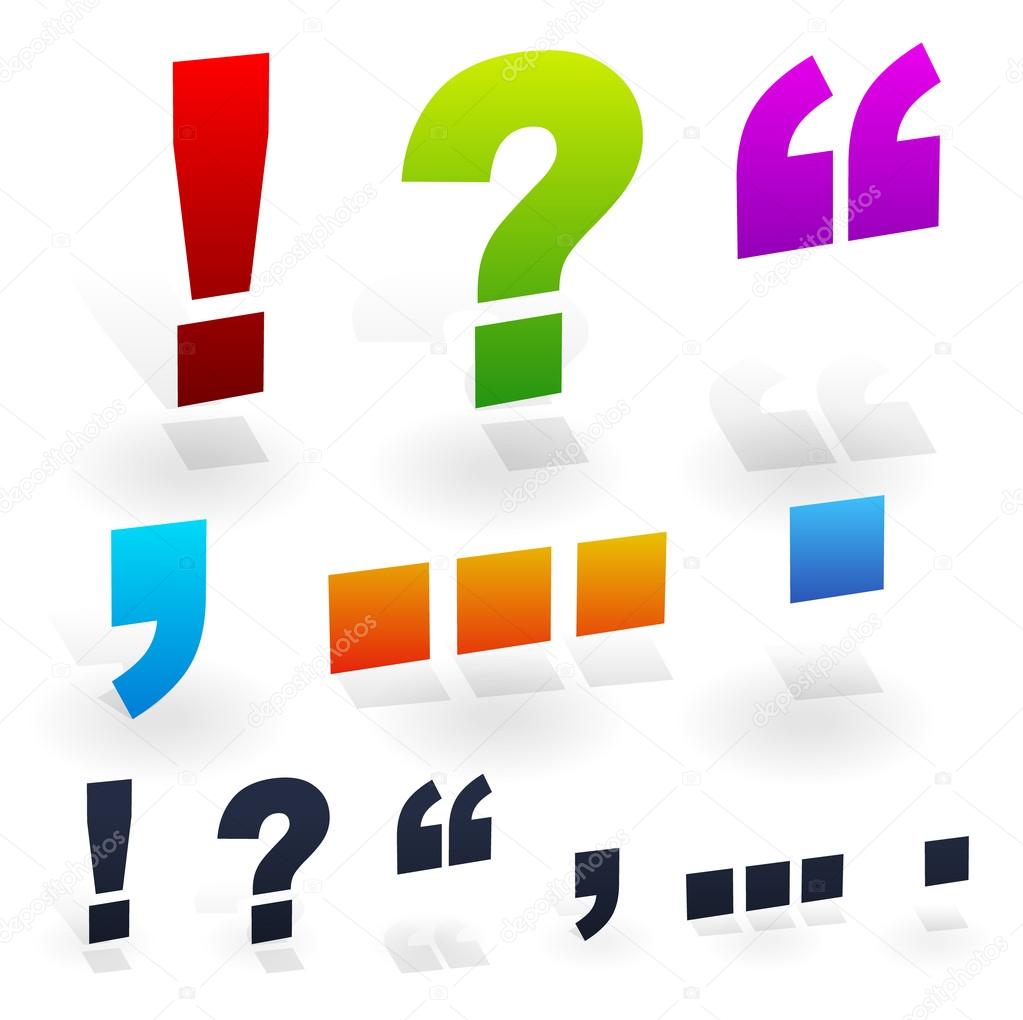 Punctuation marks color set