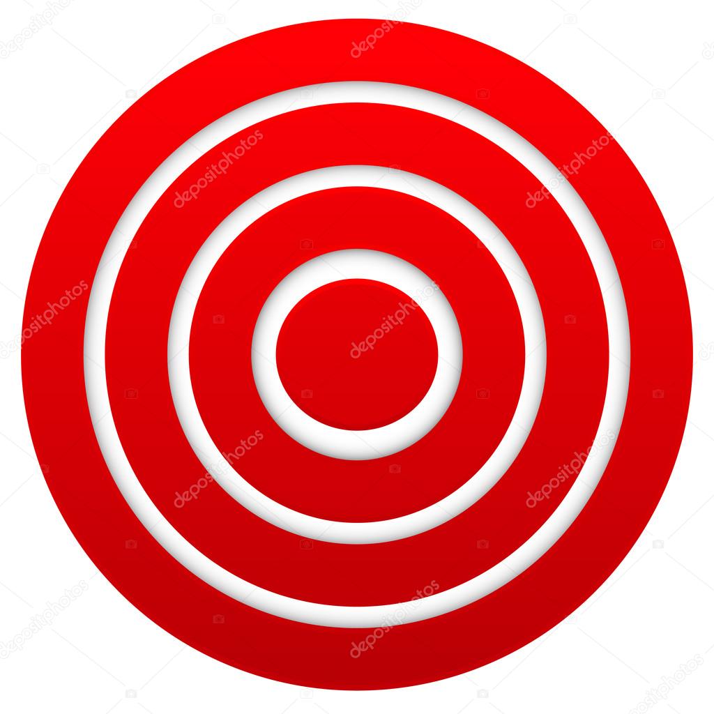 Red target. bullseye sign