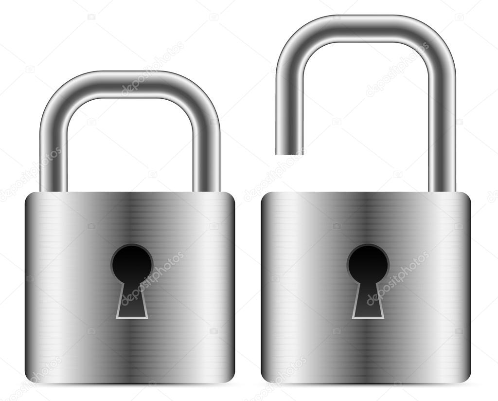 Metallic padlocks symbols