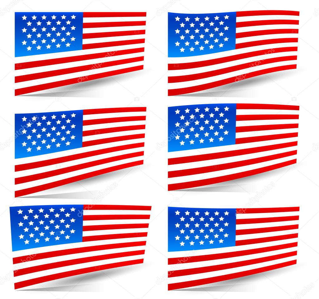 Set of USA flags