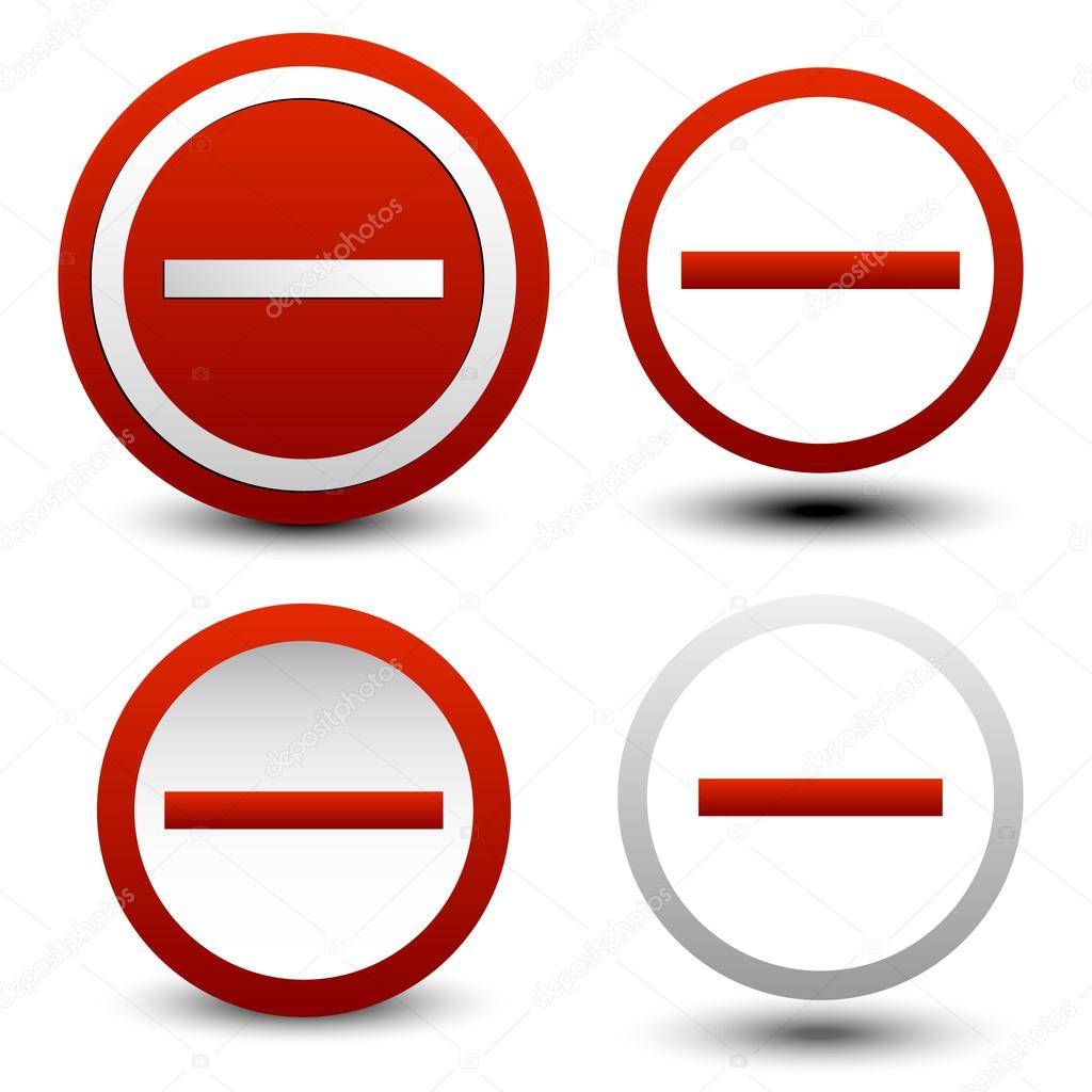 entry or minus signs, buttons