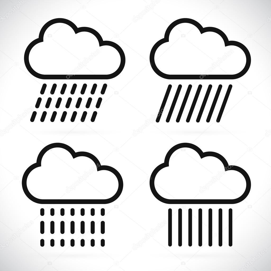 Raincloud symbols set