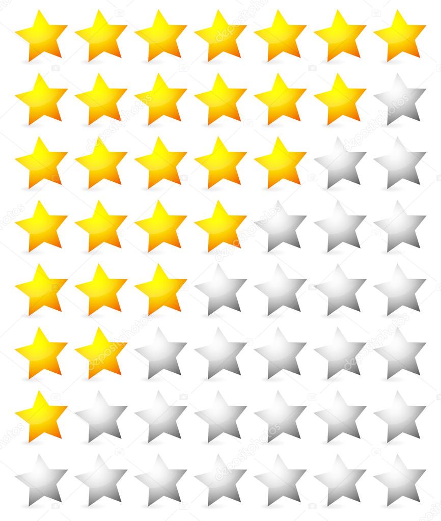 Glowing rating stars