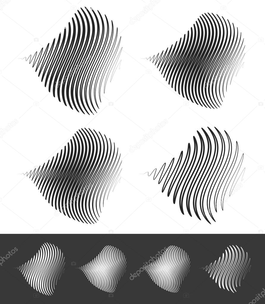 Distorted abstract wavy lines