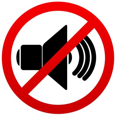 Speaker with prohibition sign. S clipart
