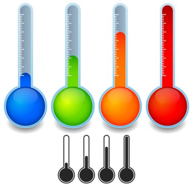 Termometre şablonları Icons set