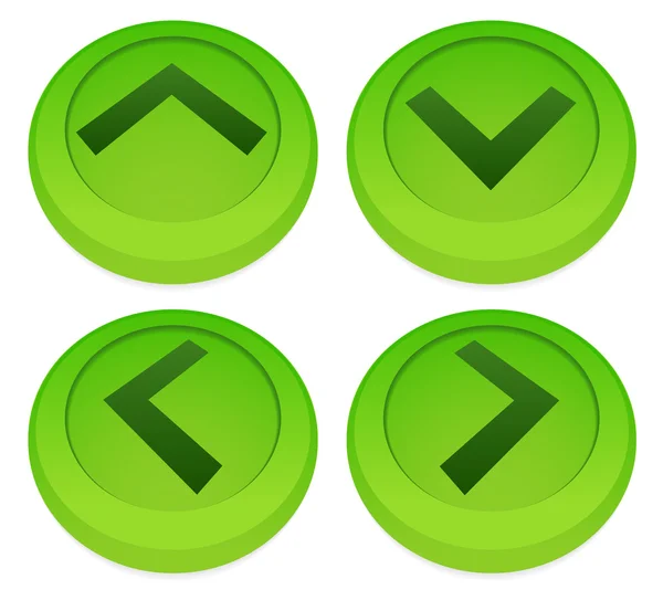 Зелені стрілки вгору, вниз, вліво, вправо — стоковий вектор
