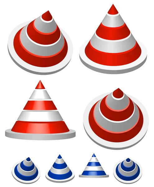 Ensemble de cônes de circulation — Image vectorielle