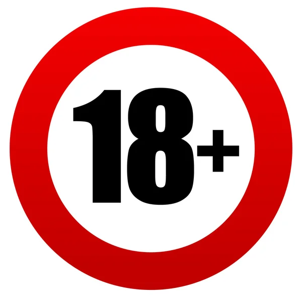 18 age restriction sign. — Stock Vector