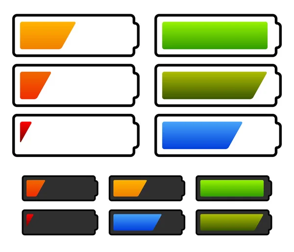 Indicateur de niveau de batterie réglé — Image vectorielle