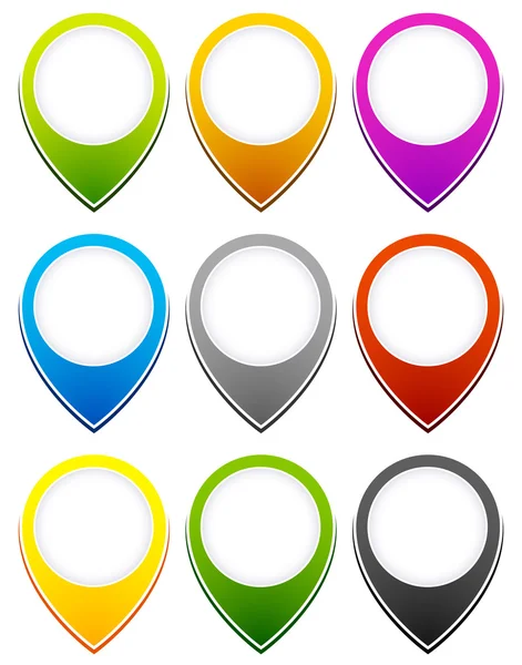 Épingles de carte, icônes de punaises . — Image vectorielle