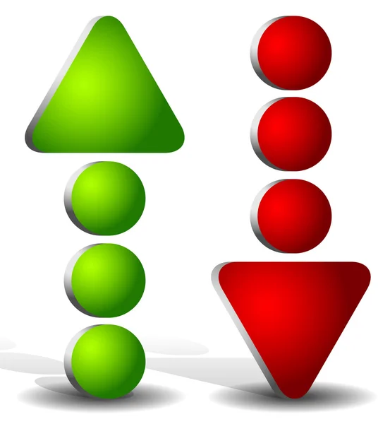 Flèches pointées vers le haut et vers le bas — Image vectorielle
