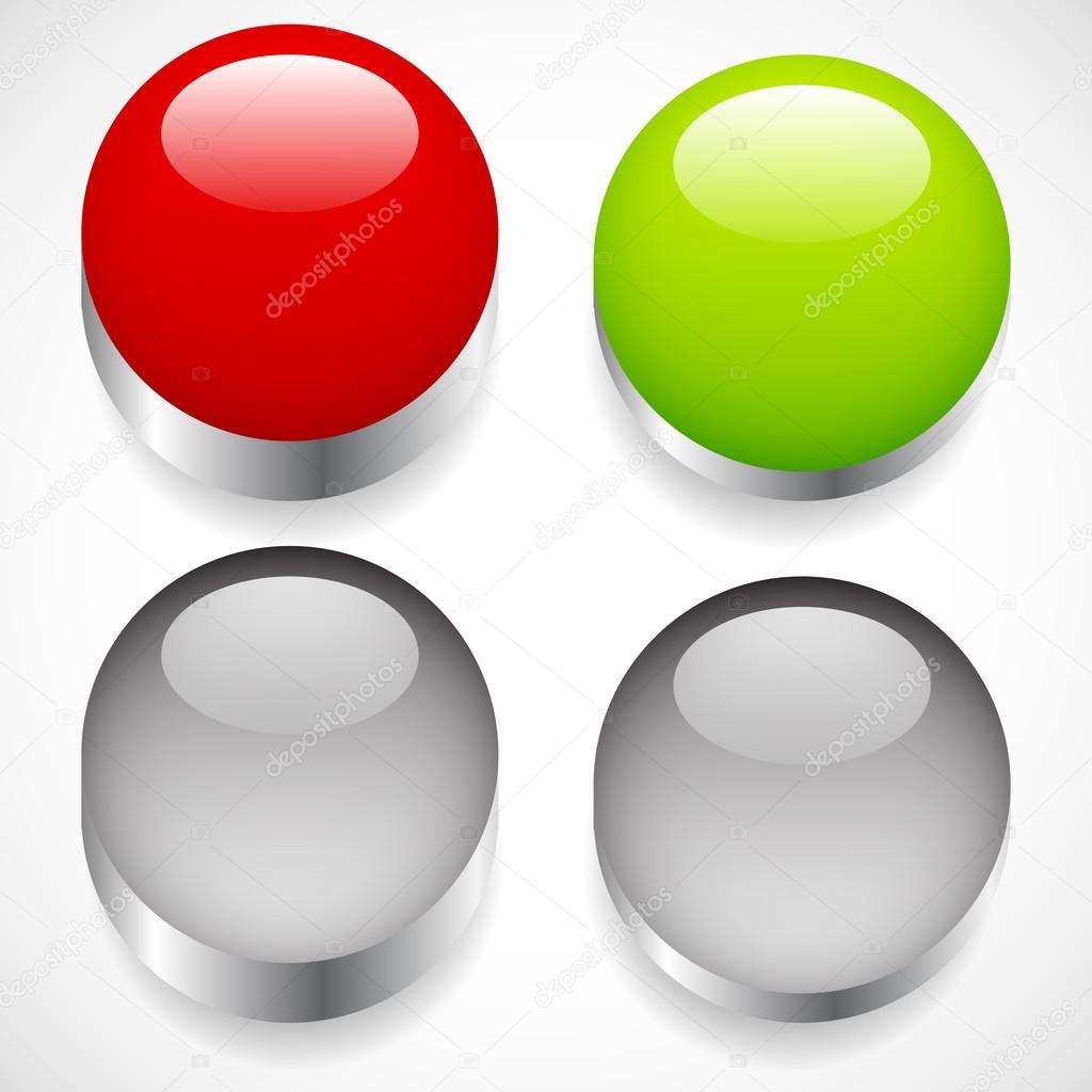 Intact, pressed button icons