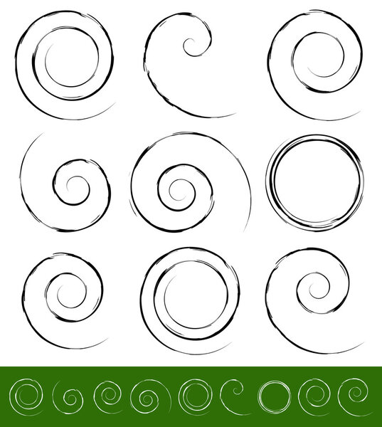 Set of grungy swirls