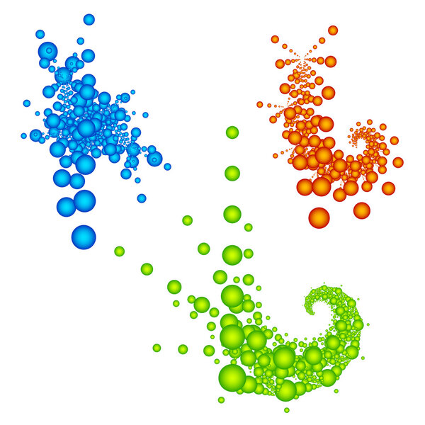 Abstract, random dots, circles, elements