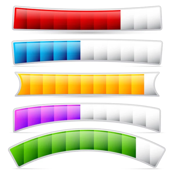 Barres de chargement, indicateurs de niveau — Image vectorielle
