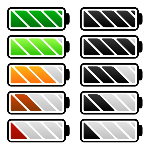 Ícone indicador de nível da bateria —  Vetores de Stock