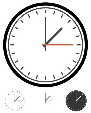 Clock, time icons set clipart