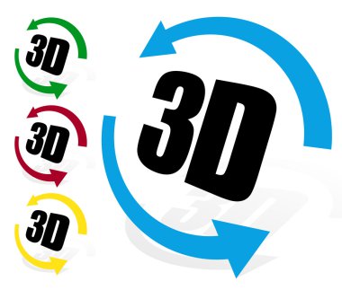 3d icons with arrows clipart
