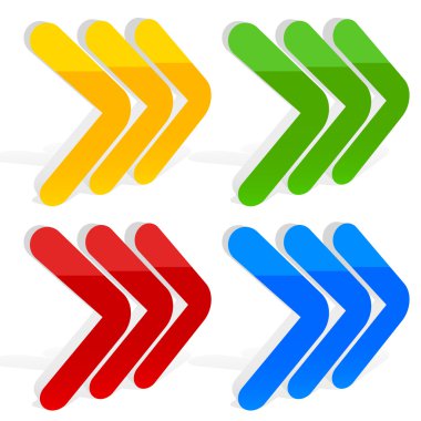 Üçlü sağ okların seti