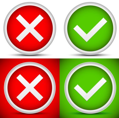 Onay işareti ve çapraz Icons set