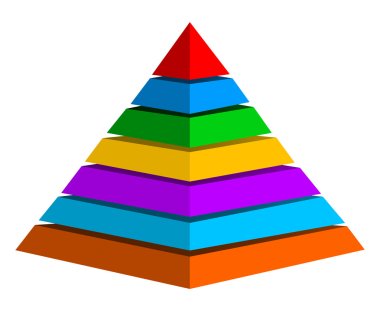 Multicolor pyramid symbol