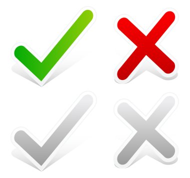 Onay işareti ve çapraz Icons set