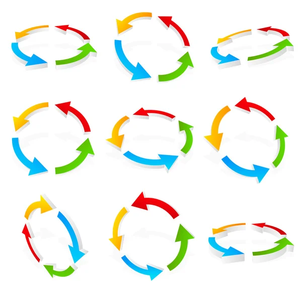 Flechas circulares coloridas —  Vetores de Stock