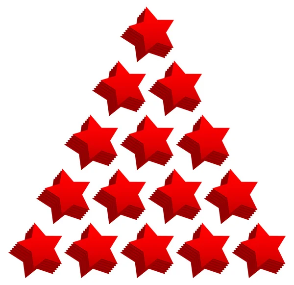 Rode ster driehoek samenstelling — Stockvector
