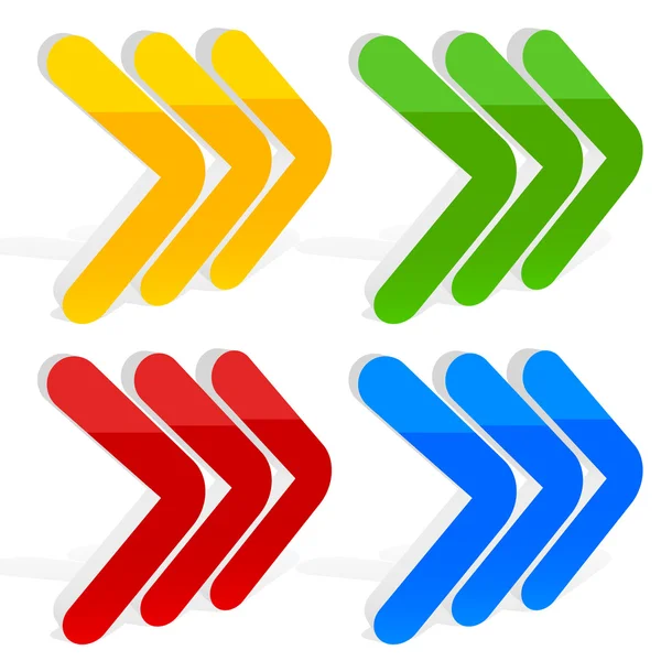 Üçlü sağ okların seti