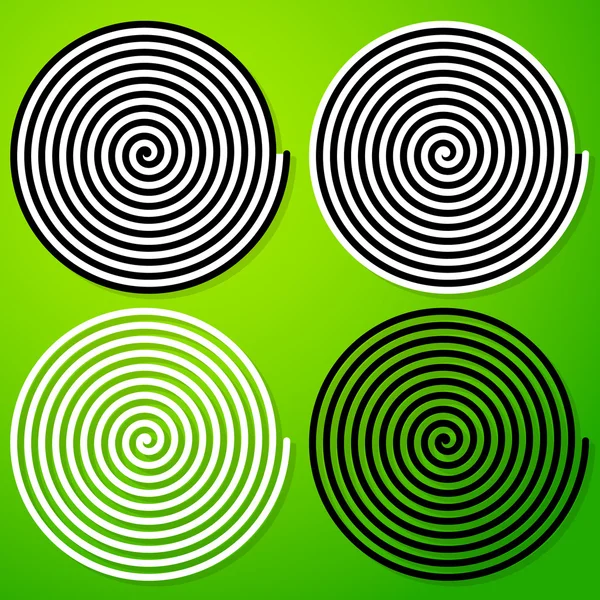 Hypnotic spirals set — Stock Vector