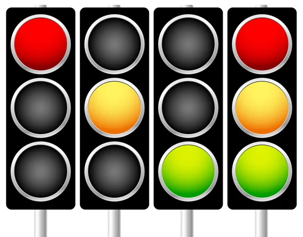 Feu de circulation, signal, sémaphore — Image vectorielle