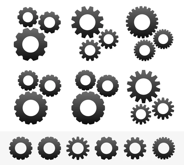 Verschillende tandrad pictogrammen — Stockvector
