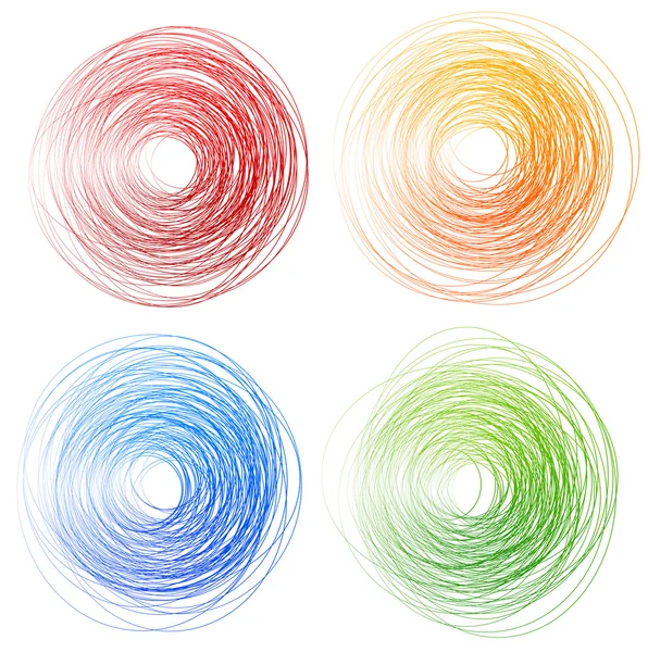 Sketchy abstract circles set — Stock Vector