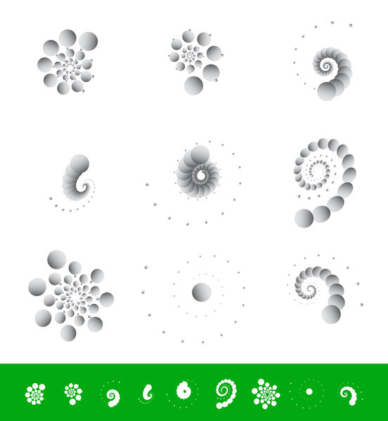 Circular abstract elements set